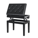 Banc de piano réglable avec rangement et rembourrage en cuir PU souple