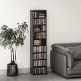 Media Storage Cabinet, 9-Tier Tall Narrow DVD Shelf with 6 Adjustable Shelves