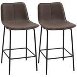 Tabourets de bar lot de 2, chaises de bar rembourrées hauteur comptoir