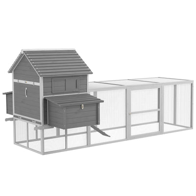 Wooden Chicken Coop with Nesting Boxes, Tray, Ramp for 4-6 Chickens