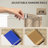 3 Drawer Filing Cabinet, Farmhouse File Cabinet with Lock, Adjustable Hanging Rails for A4 Letter Size Files
