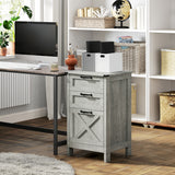 Vertical Filing Cabinet with 3 Drawers, Rustic Farmhouse Office Storage Cabinet for A4, Letter Size