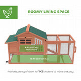 Chicken Coop with Run Mobile Wooden Hen House with Nesting Box Pull-out Tray for 1-2 Chickens