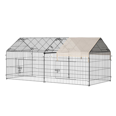 Pet Playpen with Roof, Metal Guinea Pig Cage, Indoor Outdoor for Small Animals, 87