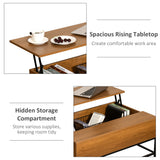 Lift Top Coffee Table with Hidden Storage Compartment Lift Tabletop Center Table for Living Room