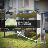 10' x 12' Retractable Pergola Canopy with Roller Shade