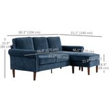 L Shape Sofa, Wooden Legs, Corner Sofa for Living Room