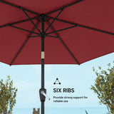 9FT Patio Umbrella, Outdoor Table Patio Umbrellith Tilt, 6 Ribs