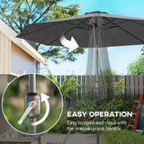 10' x 8' Round Market Umbrella, Patio Umbrella with Crank Handle and Tilt