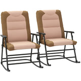 Ensemble de 2 Chaises Berçantes Pliantes avec Rocailles Rembourrées et Accoudoirs