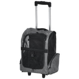 2-IN-1 Pet Luggage Box Backpack Carrier Cats Dogs w/ Handle, Rolling Wheel