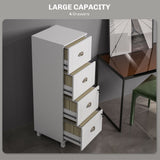 4 Drawer File Cabinet with Lock, Office Filing Cabinet, A4 Letter Size, Hanging File Folders