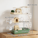 Large Hamster Cage, 3 Tiers Acrylic Hamster Habitat with Water Bottles, Running Wheel for Pet Mice