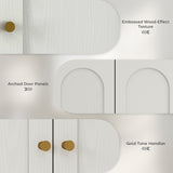 Medicine Cabinet, Modern Bathroom Wall Cabinet with 2 Arched Doors and Gold Handles