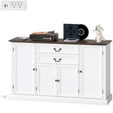 Farmhouse Sideboard with Charging Station and Thickened Top, 58