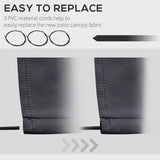11' x 10' Retractable Awning Fabric Replacement Outdoor Sunshade Canopy Awning Cover