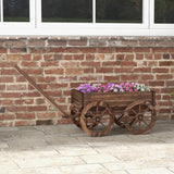 Raised Garden Bed, Wooden Wagon Planter Boxes with Drainage Holes