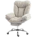 Criss Cross Chair with Wheels, Overstuffed Wide Office Chair with Footrest