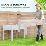2 Tiers Wood Plant Raised Bed Flower Vegetable Herb Grow Box Stand Garden Step Planter Stand Free Combination