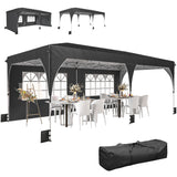 10 x 20 ft Pop Up Canopy Tent with Reflective Strips, UPF 50+ Easy up Instant Canopy with 6 Sandbags