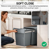 Pull Out Trash Can Under Cabinet, 10.6 Gallon (40L) Slide Out Garbage Can with 2 Removable Compartments