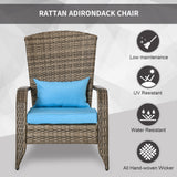 Chaise Adirondack patio osier, dossier courbé haut et accoudoirs confortables pour terrasse jardin