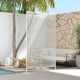 6.5FT Decorative Outdoor Divider, Metal Privacy Screen with Stand