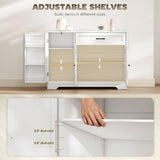 Armoire de rangement de cuisine moderne de 44 po avec tiroir, étagères réglables, garde-manger petite cuisine avec portes de rayons