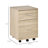 Mobile Filing Cabinet, Vertical File Cabinet with 2 Drawers, Wheels, for Letter or A4 File