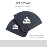 Poids de base pour parasol portable 2 pièces 61,6lbs en résine, base parasol en éventail support parasol patio