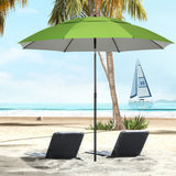 6.6ft Arched Beach Umbrella, Angle Adjustable Patio Umbrella with Steel Frame