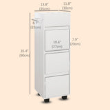 Slim Bathroom Cabinet, Bathroom Storage Cabinet with 4 Top Compartments, 3 Drawers & Towel Rack for Narrow Spaces