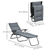 Chaise longue pliante, Méridienne de patio inclinable avec dossier réglable 6 positions