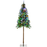 Sapin de Noël artificiel de 1,80 m avec lumières LED blanc chaud ou multicolores, base en acier