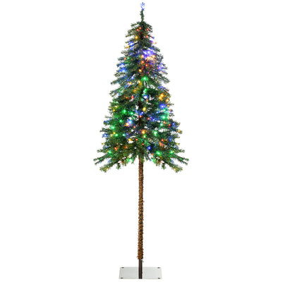 6' Artificial Christmas Tree with Warm White or Colourful LED Lights, Steel Base
