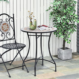 Table de patio mosaïque ronde 23,5