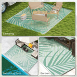 Reversible Outdoor Rug with Carry Bag, 9' x 12' Waterproof Rug