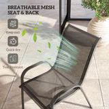 Set of 4 Outdoor Dining Chairs, Stackable Lawn Chairs with High Back, Breathable Mesh Seat for Garden Porch