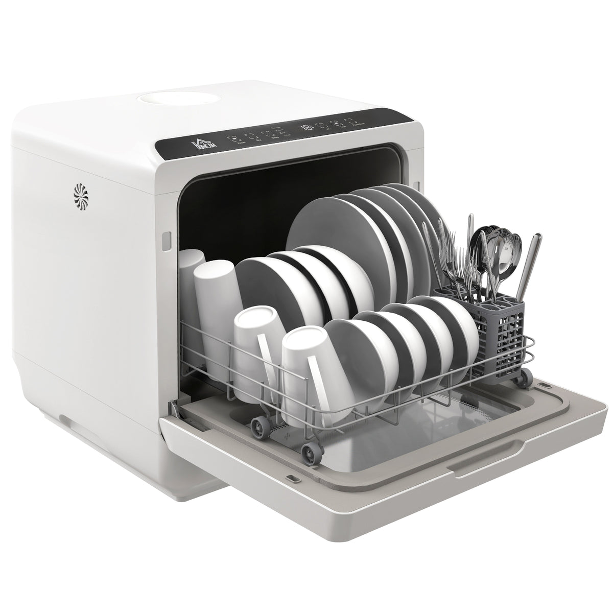 Portable Dishwasher, Counter Dishwasher with 4 Place Settings, 5 Washing Programs
