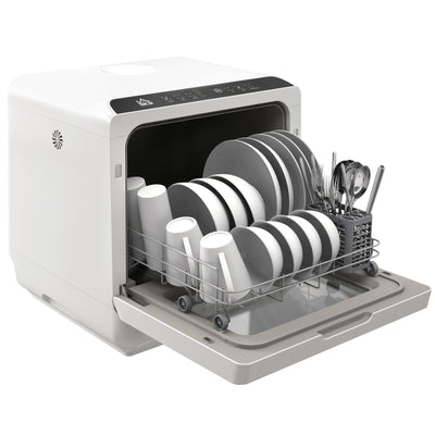 Portable Dishwasher, Counter Dishwasher with 4 Place Settings, 5 Washing Programs