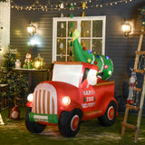 6ft Christmas Inflatable Santa Claus Driving A Truck with LED Lights