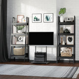Set of 2, 4 Tier Ladder Shelf Bookcase, Multi-Use Display Rack, Storage Shelving Unit Display Stand