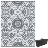 Portable Outdoor Rug with Carry Bag, 9' x 12' Reversible Mat