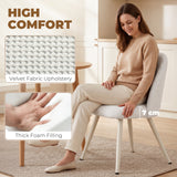 Dining Chairs Velvet Fabric Upholstered Kitchen Chairs Metal Legs Set of 2