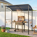 7' x 5' Garden Grill Canopy, BBQ Grill Gazebo Tent with Steel Frame and Hooks