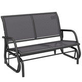Banc berçant d'extérieur, Chaise berçante de patio 2 personnes, Banc balançoire de canapé de jardin d'extérieur avec tissu maille respirant, cadre en acier pour cour