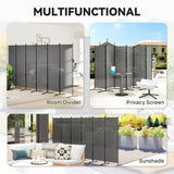 6 Panel Folding Outdoor Privacy Screen with Stable Base, 5.7FT Tall Room Divider with UV30+ Protection