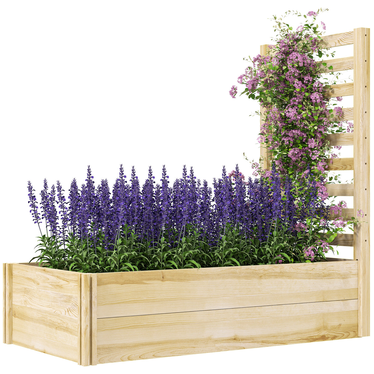 Wood Planter Box with Trellis for Climbing Plants, 91