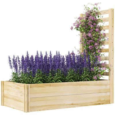 Wood Planter Box with Trellis for Climbing Plants, 91