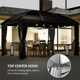 10x13 Hardtop Gazebo Aluminum Outdoor Canopy with Mesh Nettings Curtains